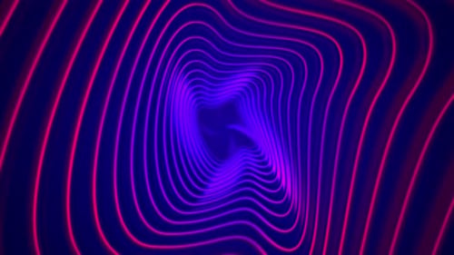 Hypnotic Neon Wormhole Loop with Wavy Glowing Lines