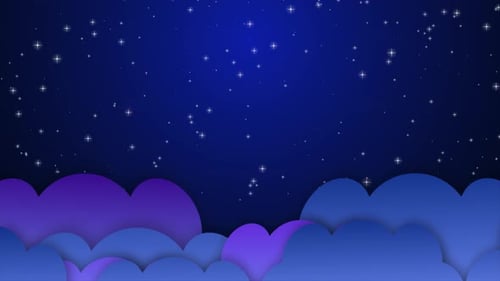Twinkling Stars and Drifting Clouds Night Sky Background