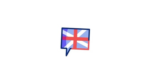 Animated United Kingdom Flag Speech Bubble for Communication