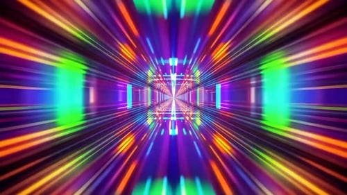 Tunnel lumineux au néon futuriste Hyper Speed VJ Loop