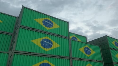 Brazil Flag Shipping Containers for Global Logistics and Trade