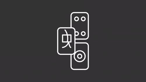 Icono blanco de mahjong animado