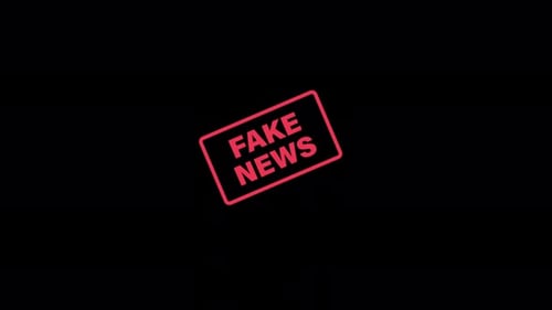 Animated Fake News Red Stamp Reveal