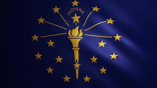 Realistic Waving Indiana State Flag Animation