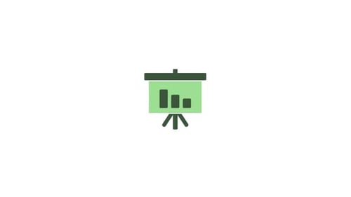 Presentation Seo Training Statistics symbol icon animation video