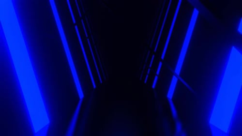 Deep Blue And Red Neon Strobe Corridor With Asymmetrical Frames Background Vj Loop I 4K