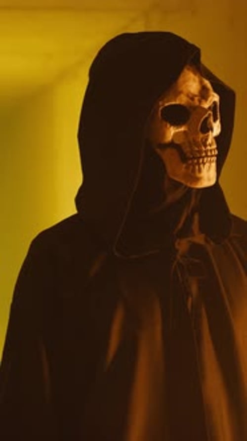 The Grim Reaper Carefully Looking Inside The Tunnel