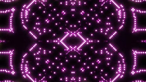 Luzes cor-de-rosa dinâmicas pulsam e brilham, criando um fundo vibrante e energético