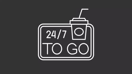 Animated 24/7 To Go Service Line Icon