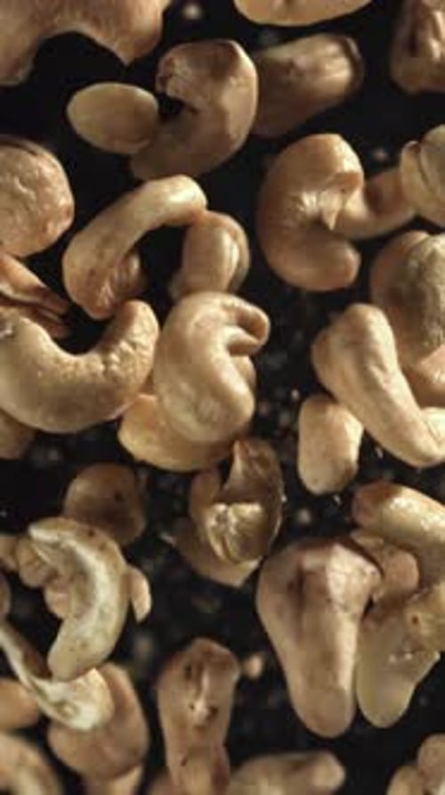 Cashews Fly Up and Down Filmed on a Highspeed Camera at 1000 Fps