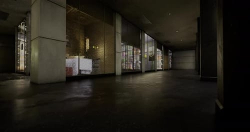 Modern Corporate Corridor Camera Dolly Flythrough