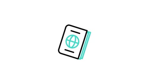 Animated Line Art Passport Icon for Travel Content