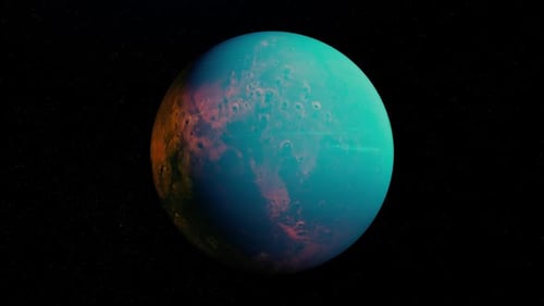 Rotating 3D Planet in Space Animation with Stars