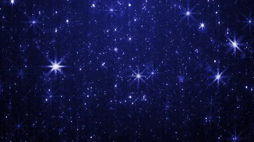 Shimmering blue bokeh and sparkling particles background