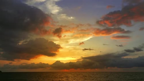 Beautiful Landscape with Tropical Sea Sunset