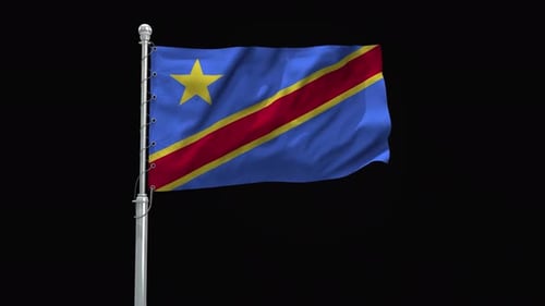 Democratic Republic of Congo Flag Waving Animation