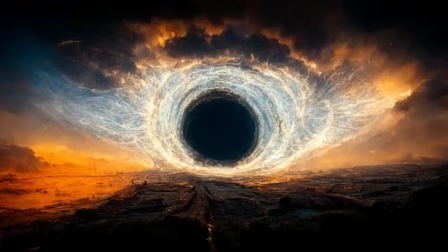 Nachthimmel dreht sich in der Mitte Schwarzes Loch Flow Motion Hintergrund HD