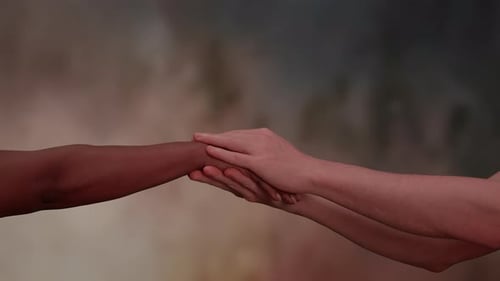 Unity Through Touch Symbolic Hands Reaching Out to Connect and Inspire Each Others Lives