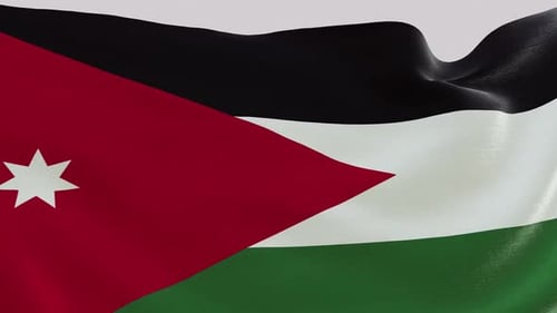 Waving Flag of Jordan with Realistic Fabric Motion