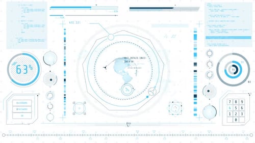 Animated Hightech Interface with Satellite Location Tracking