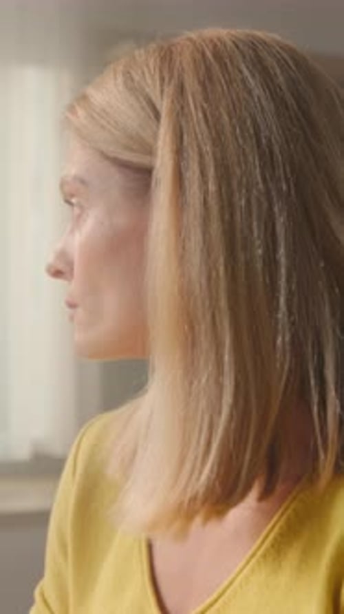 Woman Feels Mixed Emotions Portrait Captures Woman Experiencing Both Worry and Resilience Underneath