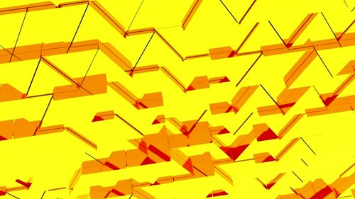 Geometric background with orange and red wavy mosaic triangular particles