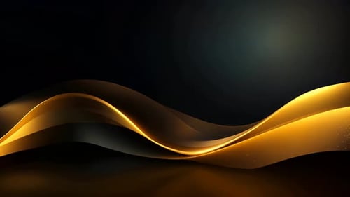 Elegant Golden Waves Abstract Motion Background Loop