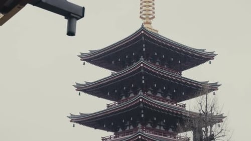 Sensō-ji Ancient Buddhist Temple In Asakusa, Tokyo, Japan - Low Angle Shot