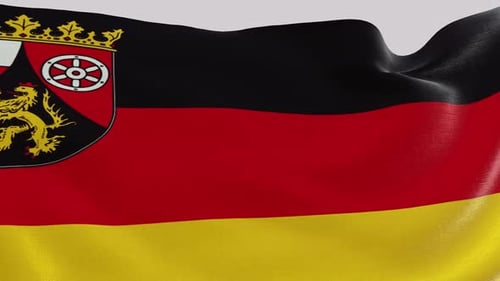 Rhineland-Palatinate German State Flag Waving Seamless Loop