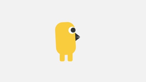 Animated Flat Design Cute Bird Character Loop