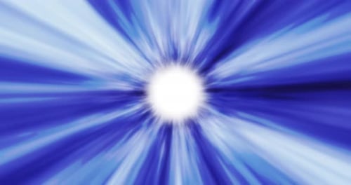 Abstract tunnel moving in hyperspace, blue energy vortex flying straight, colorful speed of light