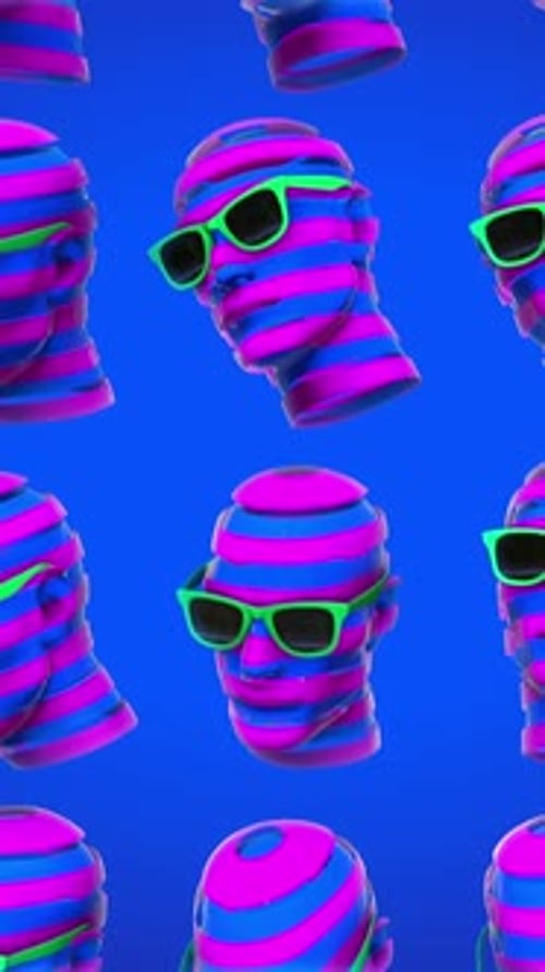 Heads With Sunglasses 03