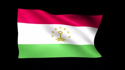 Tajikistan National Flag Waving Loop Animation
