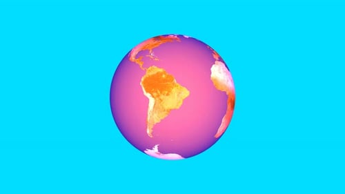 Abstract Rotating Earth Globe Animation