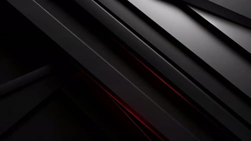 Abstract Dark Background with Moving Geometric Shapes and Red Glowing Lines