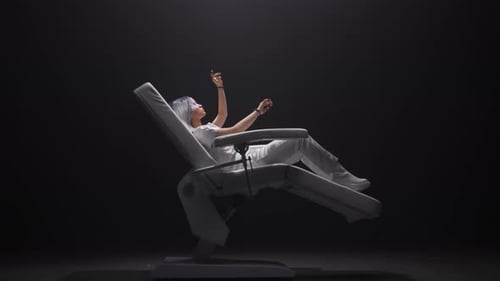 Futuristic Woman Using Virtual Reality Interface