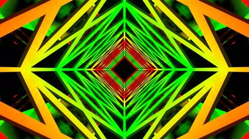 Red And Green Futuristic Abstract Tunnel Background Vj Loop In 4K