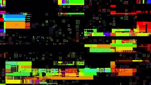 Spectrum 16mm Collection: Multicolored end burn effect with cornered sprocket holes and flashing len