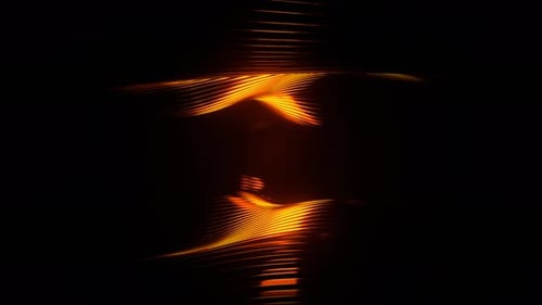 Orange Fantastic Metallic Wavy Striped Space Background Vj Loop In 4K