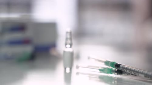 Medical Vial with Syringes for Vaccine or Medication