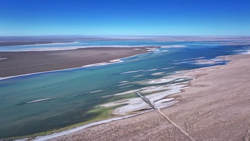The dry land, the soil by the salt lake in Qinghai, China.