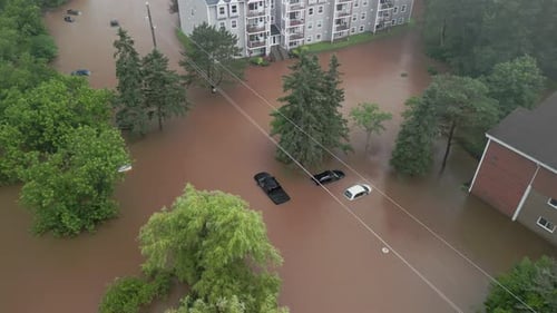 Drone Shot at a Natural Disaster and Flooded the City After a Heavy Rain