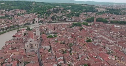 Aerial View of Verona Cathedral in Italy