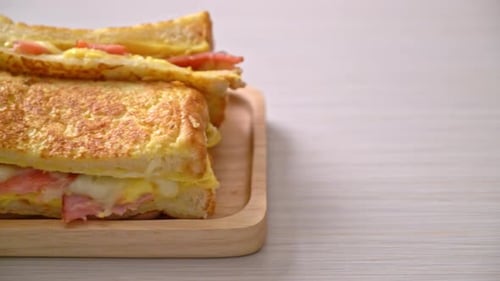 Ham and Cheese Sandwich with Fried Egg Bread