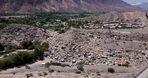 Detail of the cemetery at Maimara town on a beautiful sunny day. Province of Jujuy. Argentina. Aeria