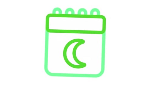 Flat Animated Calendar Icon for Ramadan or Eid Celebrations