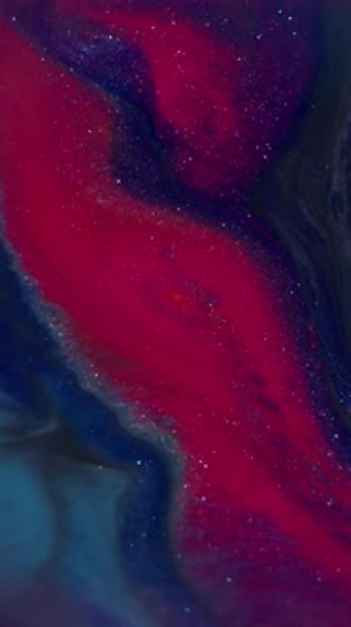 Sparkling Liquid Abstract Background in Red, Blue and Black