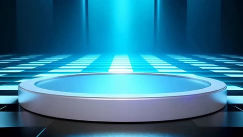 Futuristic 3D Podium Stage for Product Presentation