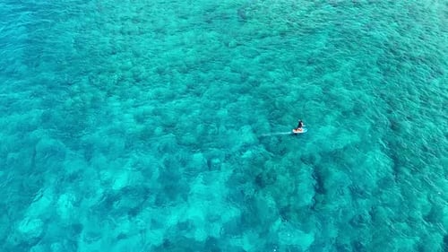 Vista aérea de una persona en una tabla de surf, Estados Unidos.