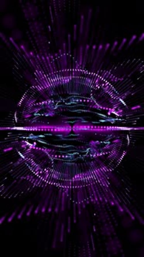 Abstract Futuristic Digital Data Sphere Flow Animation